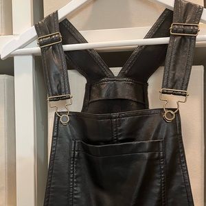 Faux Leather overalls